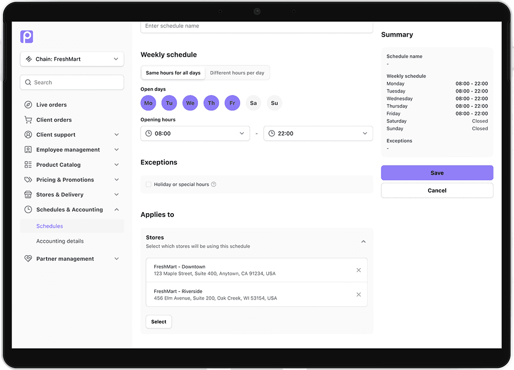 Store assignment visibility screenshot 1